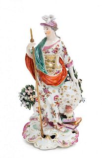 A Derby Porcelain Figure Height 10 inches.