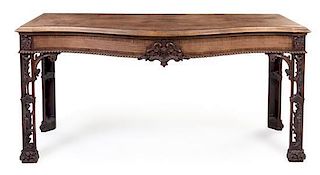 * A Chippendale Style Mahogany Console Table Height 36 x width 76 x depth 29 inches.