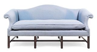 * A Georgian Style Mahogany Sofa Height 37 x width 80 1/2 inches.