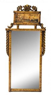 A Victorian Bamboo Mirror Height 47 x width 21 inches.