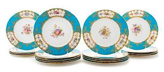 A Set of Eighteen Spode Porcelain Dinner Plates Diameter 9 3/8 inches.