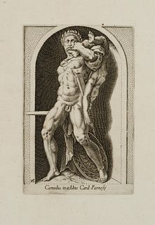 P. THOMASSIN (*1562), Commodus from the Borghese Collection, around 1610, Copper engraving