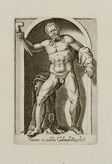 P. THOMASSIN (*1562), Faunus, Borghese Collection, around 1610, Copper engraving