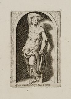 P. THOMASSIN (*1562), Apollo statue, around 1610, Copper engraving