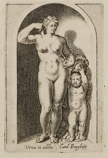 P. THOMASSIN (*1562), Statue of Venus, Borghese, Copper engraving