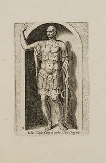 P. THOMASSIN (*1562), Statue of Julius Caesar, around 1610, Copper engraving