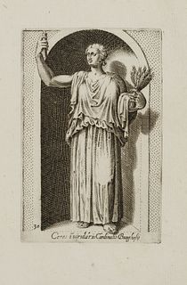 P. THOMASSIN (*1562), Goddess Ceres, after ancient statue, around 1610, Copper engraving