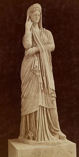 Unknown (19th), Pudicitia, Shamefulness, Sculpture, around 1880, Sepia-Photography