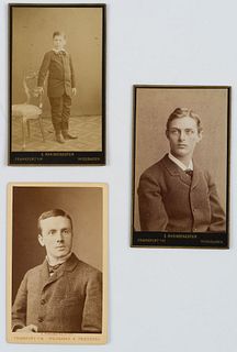 ATELIER E. RHEINSTÄDTER (19th), 3 CdV. Portraits junger Herren, around 1881, CDV