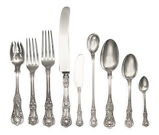 * An American Silver Flatware Service, Tiffany & Co., New York, NY and Dominick & Haff, New York, NY, English King pattern, c