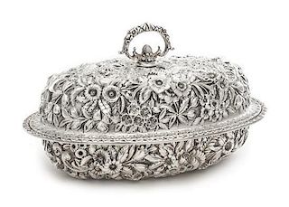 * An American Silver Covered Entree Dish, S. Kirk and Son, Baltimore, MD, Early 20th Century, Repousse pattern, the underside