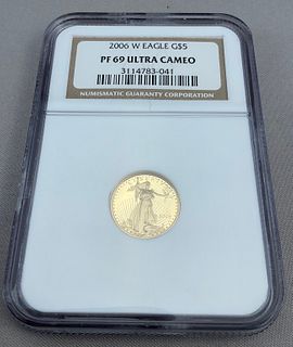 2006 W Eagle $5 Gold Coin NGC PF 69 Ultra Cameo 