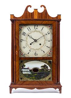 * An American Mahogany Shelf Clock Height 30 5/8 inches.