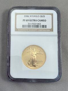 2006 W Eagle $25 Gold Coin NGC PF 69 Ultra Cameo 1/2 oz Fine Gold