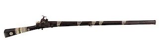 * A Middle Eastern Bone Inlaid Rifle Length 46 1/2 inches.