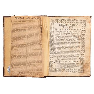 Carochi, Horacio. Compendio del Arte de la Lengua Mexicana.  México: En la Imprenta de la Bibliotheca Mexicana, 1759.