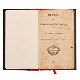 Santa Anna, Antonio López de - Bocanegra, José M. Bases Orgánicas de la República Mexicana. México, 1843. Primera edición.