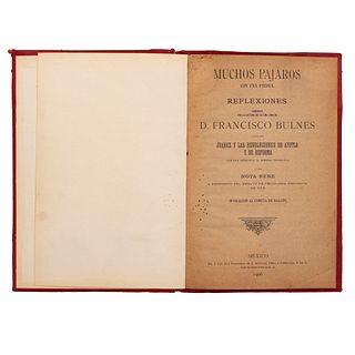 Alegre, Manuel M. Muchos Pájaros con una Piedra. Reflexiones Sugeridas por la Lectura del Último Libro de D. Fco Bulnes. México, 1910.