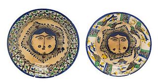 * Two Zand or Qajar Faience Bowls Diameter of largest 9 1/4 inches.