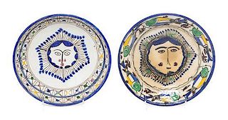 * Two Zand or Qajar Faience Bowls Diameter of largest 9 inches.