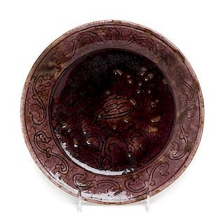 * A Persian Ceramic Bowl Diameter 10 1/8 inches.