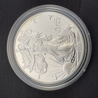 2001 W American Eagle 0.999 Silver Proof in Display Case