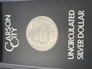 1884 CC Uncirculated Morgan Silver Dollar in Display Case with original box and COA