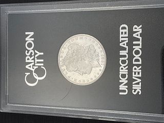 1882 CC Uncirculated Morgan Silver Dollar in Display Case with original box and COA