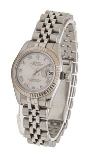 Rolex (Swiss) Oyster Perpetual Datejust Steel Ladies Wristwatch, Dia. 1.75" 67g