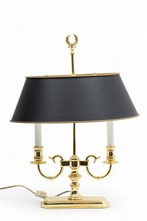 Baldwin Brass Bouillotte Style Two Light Lamp, H 22" W 16" Depth 12.5"
