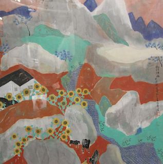 Contemporary Chinese Gouache on Paper- Landscape