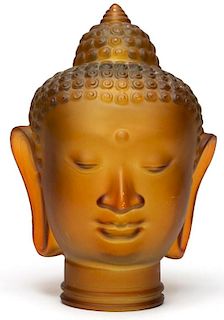 Cast Glass Buddha Head Lampshade