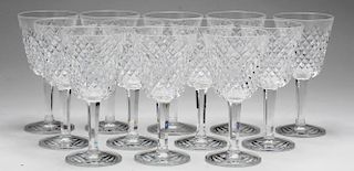 12 Waterford Crystal "Slane" Claret Wine Glasses