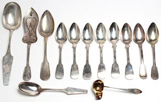 13 Assorted Antique German .812 Silver Spoons