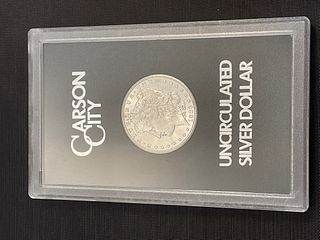 1883 CC Uncirculated Morgan Silver Dollar in Display Case