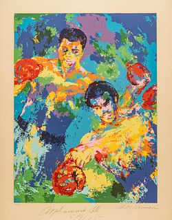 Leroy Neiman (American, 1921-2012) Serigraph in Colors on Wove Paper, 1974, "Rumble in the Jungle", H 33" W 25"