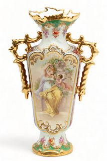 Royal Vienna Porcelain Vase Ca. 1900, "Geruch (Scent)", H 9.5" W 6" Depth 2.5"
