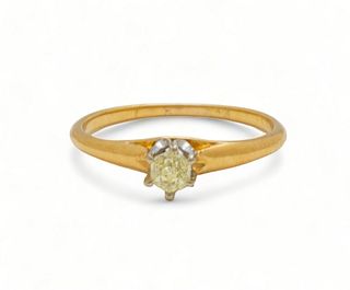 Tiffany & Co. (American) .20 Ct Diamond And Yellow Gold Ring, 2g Size: 5.75