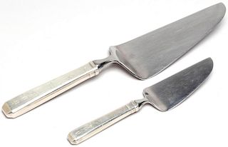Pair of Towle Sterling & Stainless Cake Servers