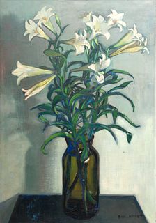 Andre Gustave Ernest Biry-Autret (French, 1911-2003) "Still Life of Flowers", H 46" W 32"