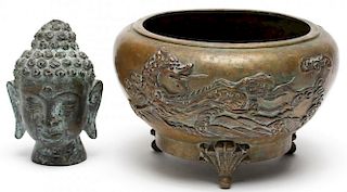 2 Asian Metal Decorative Items