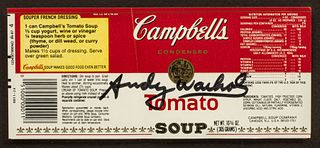 Andy Warhol (American, 1928-1987) Campbell's Soup Label, H 3.75" W 8.5"