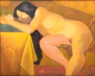 Oksana Korduba Oil on Canvas,  1958, "Portrait of a Woman", H 24" W 30"