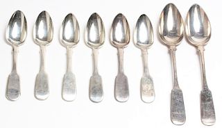 8 Assorted Antique Russian .875 Silver Spoons