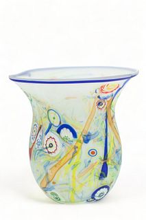 Brazil Blown Glass Vase Ca. 1990, H 16" Dia. 15"