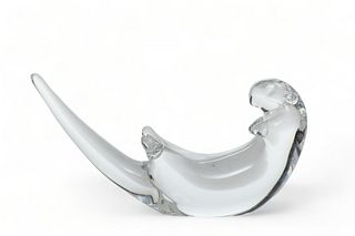 Steuben (American) 'Otter' Glass Figurine, H 4.5" W 3" L 9"