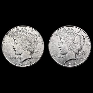 [2] Peace Silver Dollars [1925-S, 1928-S] CLOSELY