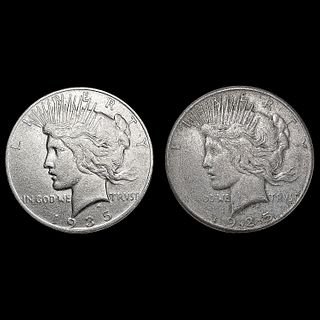 [2] Peace Silver Dollars [1925-S, 1935-S] CLOSELY
