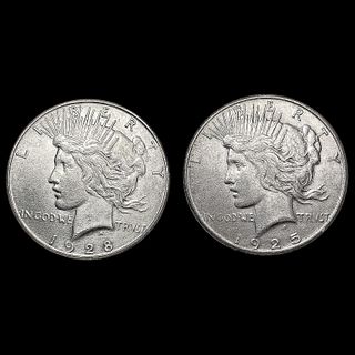 [2] Peace Silver Dollars [1925-S, 1928-S] CLOSELY