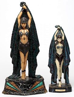 2 Chiparus-Style Female Belly Dance Sculptures